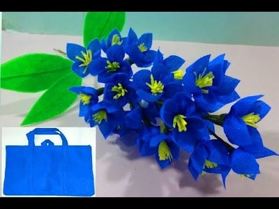 Making easy shopping bag flower ||Best out of Waste Idea|| DIY Room Decor Idea