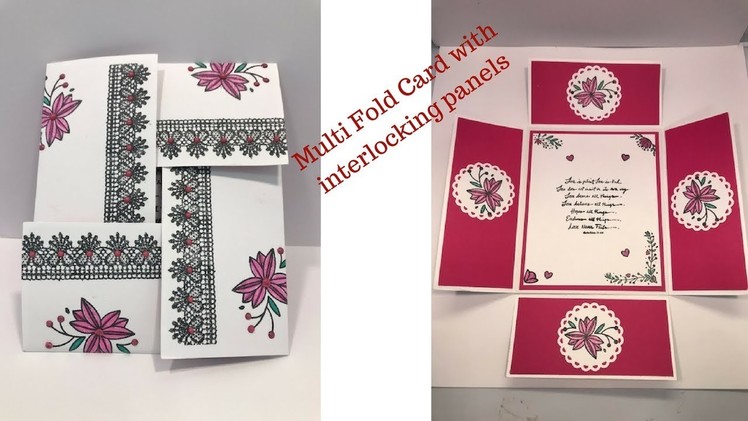 Multi Fold Card With Interlocking Panels