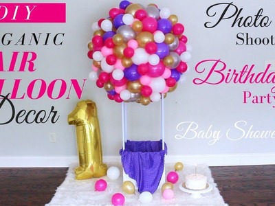 Organic HOT AIR BALLOON DECOR SCULPTURE | Birthday Party, Baby Shower, Photoshoot Decor Ideas