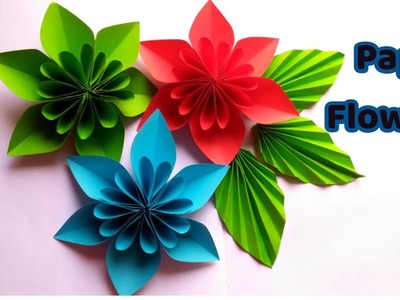 Origami Flowers With Leaf.