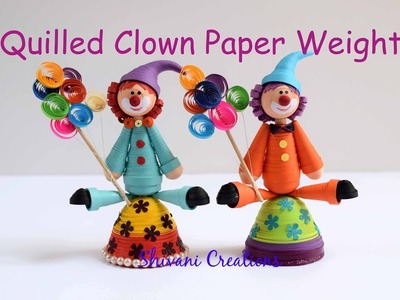Quilled Clown Paper Weight. DIY Paper Weight. Father's Day Gift