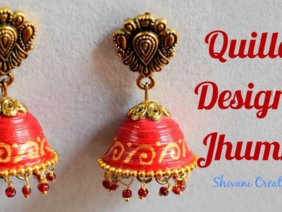 Quilled Designer Jhumka. Vintage Quilling Earring
