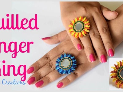 Quilled Finger Ring. Quilling Jewellery. Ornamental Quilling