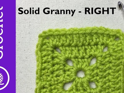 Solid Granny Square - Beginner Crochet Lesson 7 - Right Handed