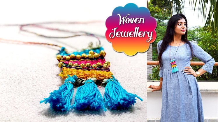 Woven Necklace Making at Home | DIY Jewellery Making Ideas | New Craft Ideas