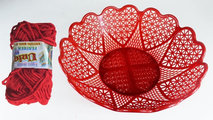 Awesome Craft Idea With Plastic Basket | Diy Arts and Crafts | Recycling Project