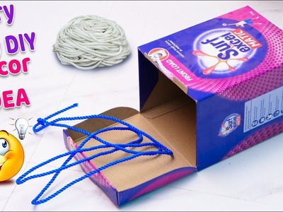 Best DIY craft idea using waste rope and Surf excel Box | Best out of waste | Artkala