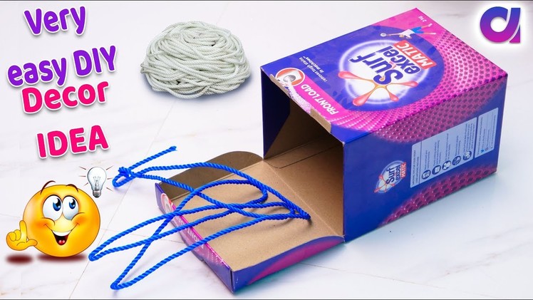 Best DIY craft idea using waste rope and Surf excel Box | Best out of waste | Artkala