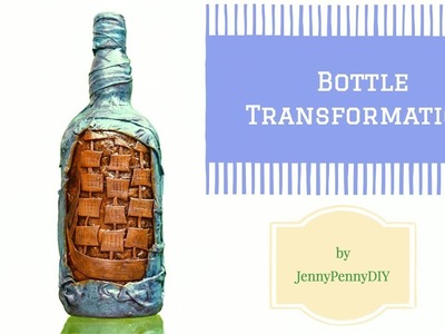 Bottle decoration ideas|bottle decoration|bottle craft|mixed media altered bottle|fabric|ship|foam