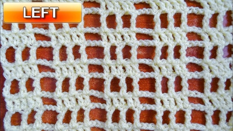 Capitol Crochet Stitch - Left Handed Crochet Tutorial - Filet crochet