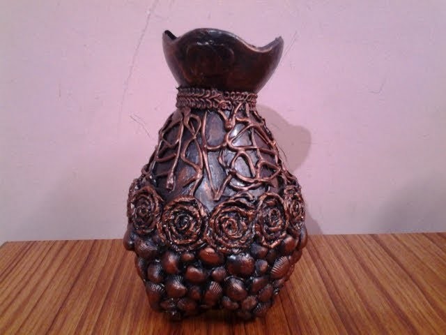 DIY Best Plastic Bottle Craft Idea ll Plastic Reuse Idea ll Best Antique Flower Vase made out of was