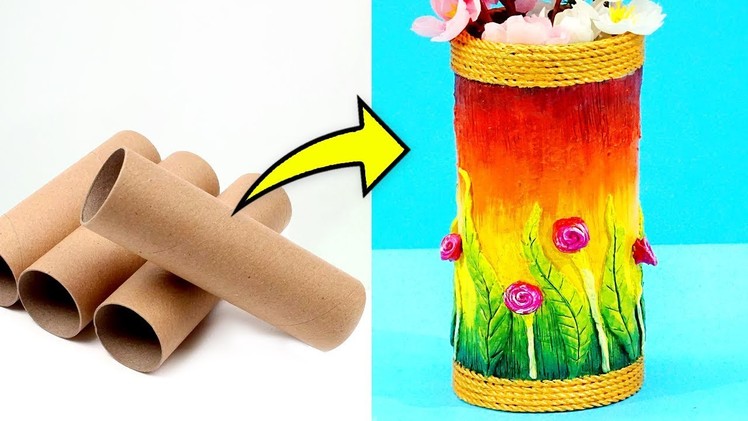 DIY: Craft Idea from Cardboard Roll | Flower Pot Making from waste Cardboard Tube | Best from Waste