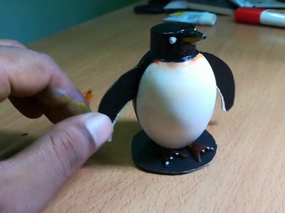 DIY Craft: Making Penguin from Eggshell and Beak Eye Dropper for Kids