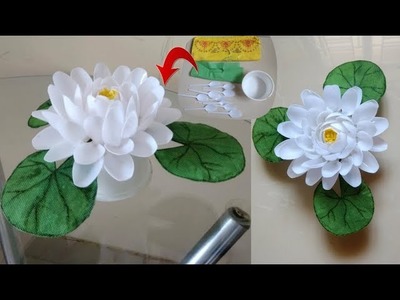 DIY Lotus Flower.Waste Material Reuse Idea.Plastic Spoon Craft Idea.Best Out of Waste Ideas