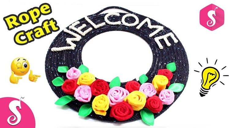 DIY Old Rope Craft Idea. WELCOME Sign Showpiece from Rope By Sonali Creation