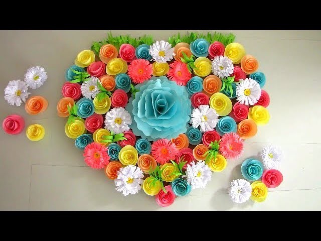 DIY. Simple Home Decor. Wall Decoration. Hanging Flower. Paper Craft Ideas #24