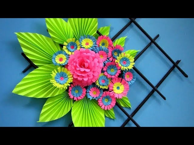 DIY. Simple Home Decor. Wall Decoration. Newspaper craft. recycle. Hanging Flower.