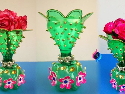 DIY Sprite Bottle Recycling Ideas - Plastic Bottle Craft - Best Out of Waste Flower Vase Making