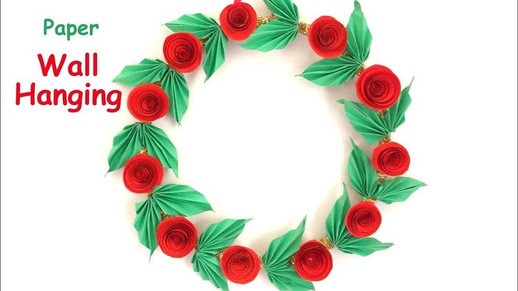 DIY - Wall Hanging from Paper.paper craft. Home decoration idea. Christmas wreath