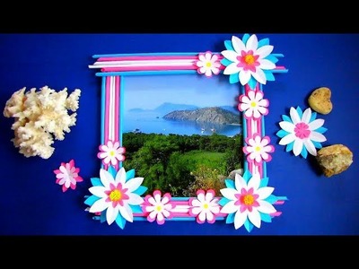 HOW TO MAKE A PHOTO FRAME WITH WASTE MATERIAL AT HOME. DIY. Out Of Newspaper Sticks