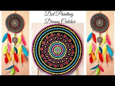 How to make Easy Dreamcatcher with dot painting technique | DIY Dream Catcher