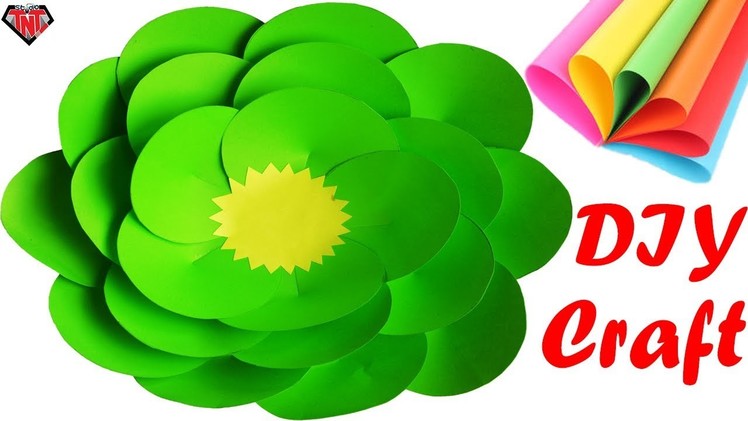 How to make giant paper flowers easy || DIY wall hanging craft || Giant flower wallmate