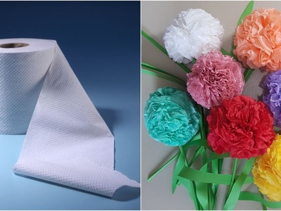 How To Make Round Tissue Paper Flower | DIY Paper Craft | Diella Crafts