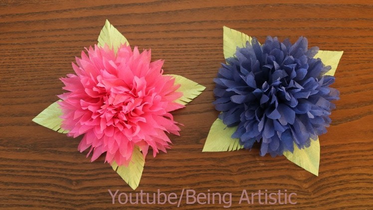 How To Make Tissue Paper Flower - DIY Paper Craft