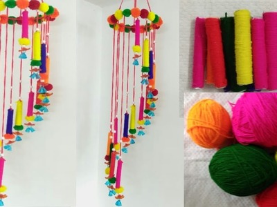 Make Woolen Jhumar | Wind Chime|How To Make Hanging Design|DIY Craft | Paper & Wool Craft Ideas 2018