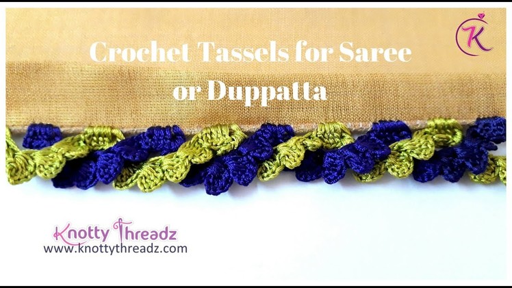 New Saree Kuchu Design | Crochet Border for Duppatta or Odhani | 2.10 | www.knottythreadz.com