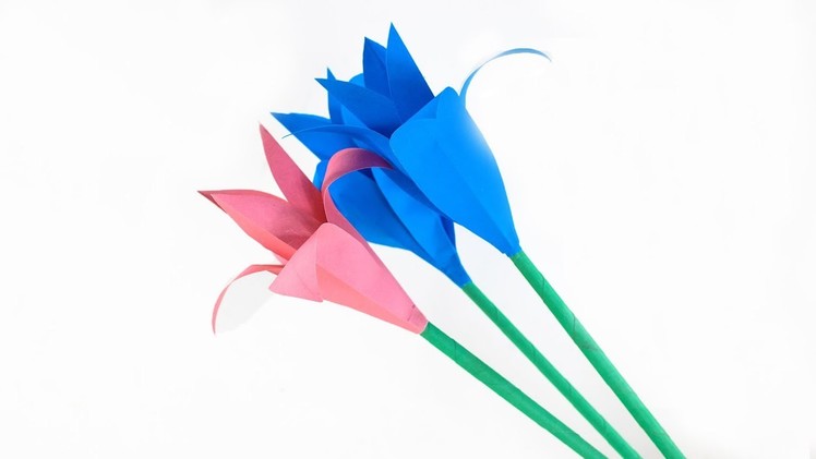 Paper Craft - Simple and Easy - Beautiful Paper Stick Flower For Home Decor - Handy Crafts
