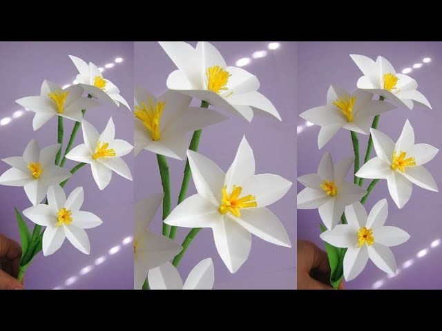 Paper Flower Stick. DIY. Paper Craft. Handcraft. DIY: How to Make Beautiful Paper Flower Stick