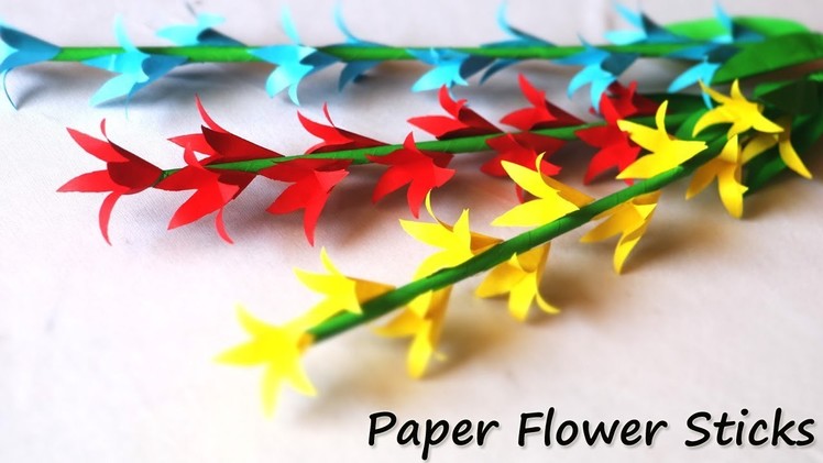Paper Flower Stick | Paper Craft Easy | DIY Room Decor