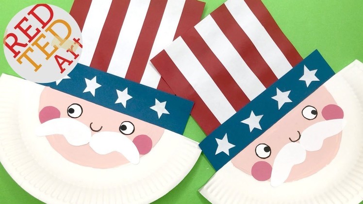 Paper Plate Uncle Sam DIY Decor - Easy Paper Plate 4th July Craft - DIY Uncle Sam!