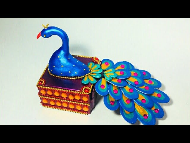 Peacock Craft | Kumkum Box | DIY | Best Out Of Waste | Haldi-Kunku Box | By Punekar Sneha.