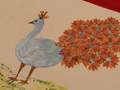 Peacock Pencil Shavings Art | Craft for Kids
