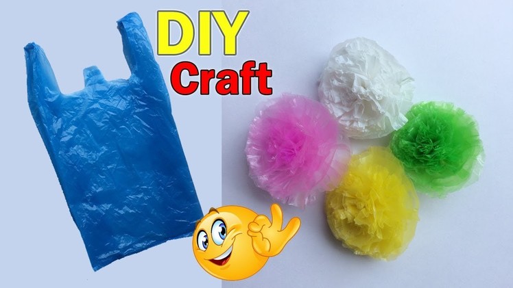 Plastic Cover Flower Making | DIY Plastic bag flower | Home Decor | Best Craft Idea | Dots DIY