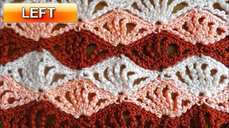 Quadruple Shells Crochet Stitch - Left Handed Crochet Tutorial