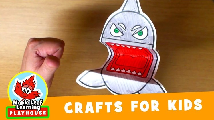 Shark Puppet Craft for Kids | Maple Leaf Learning Playhouse