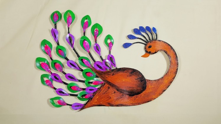 আর্ট পেপার দিয়ে ওয়াল হ্যাংগিং. Peacock Wall Hanging Craft Ideas With Art Paper