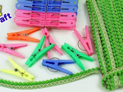 WOW ! Best Craft Idea Using Cloth Clip || Handmade Craft || DIY Room Organizer 2018 || Easy Craft