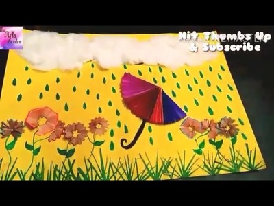 Art project: Waste material : Craft idea Raining Cloud Craft Tutorial for kids || by The Arts Center