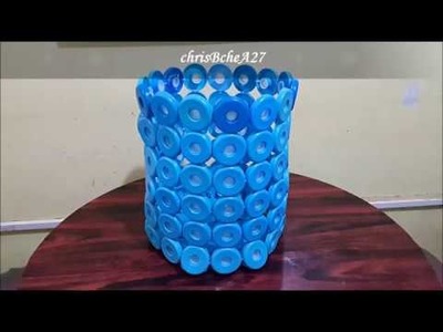 DIY# 90 TRASH BIN Using Recycled Bottle Cap