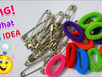 DIY:Best out of waste safety pins & hair rubber bands. cool craft ideas | Best reuse idea | Artkala
