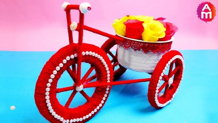 DIY Bicycle using cardboard & wool | Home decor | Best Out of Waste | Artsy Madhu 24