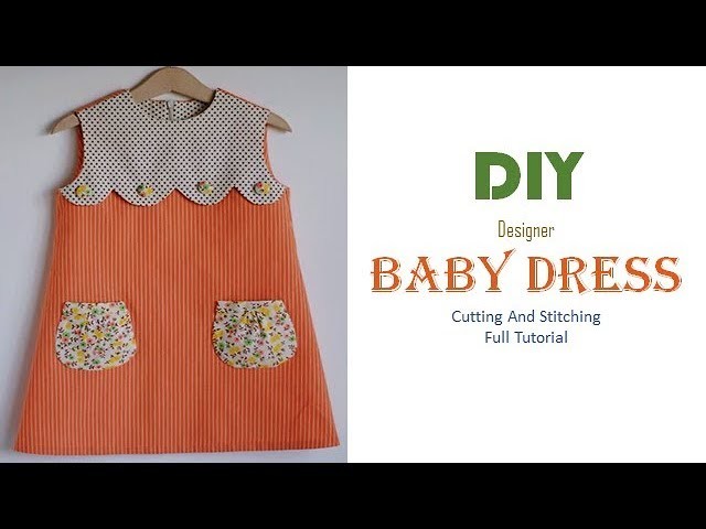DIY Designer Baby Dress With Pockets Full Tutorial