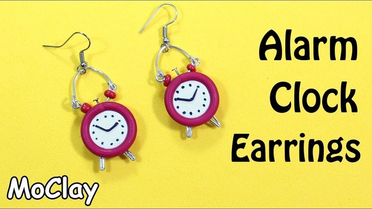 Diy Earrings - Clock Alarm Polymer clay tutorial
