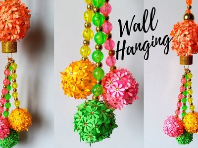 DIY Flower Ball Wall Hanging - Wall Hanging Ideas - Easy Wall Decoration Ideas for Living Room!
