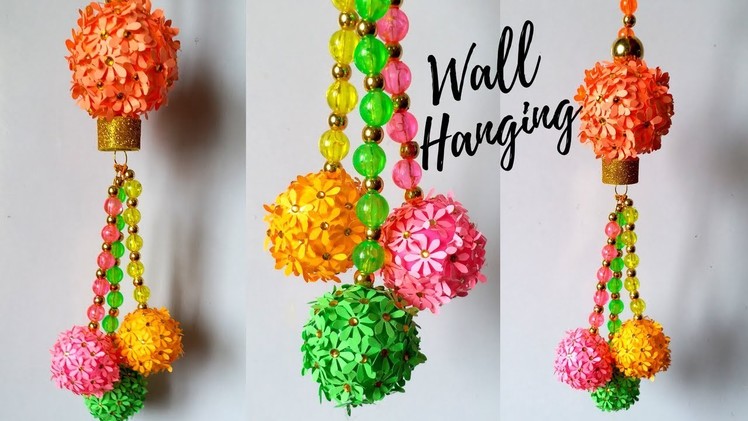 DIY Flower Ball Wall Hanging - Wall Hanging Ideas - Easy Wall Decoration Ideas for Living Room!