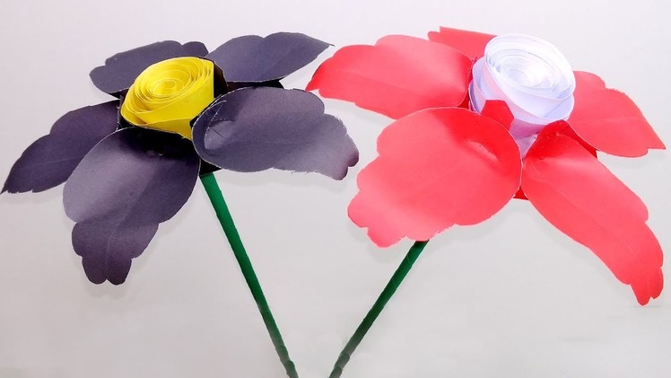 DIY-Handcraft-Stick Paper Flower Simple & Beautiful | Stick Paper Flower | Jarine's Crafty Creation